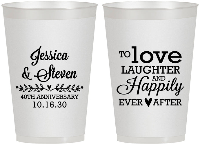 Personalized Anniversary 12 oz Frosted Cups - 40th Wedding | 80035