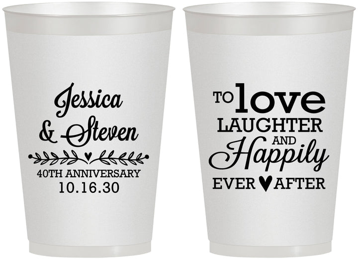 Personalized Anniversary 12 oz Frosted Cups - 40th Wedding | 80035