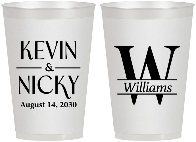 Personalized Wedding 12 oz Frosted Cups - Monogram | 806