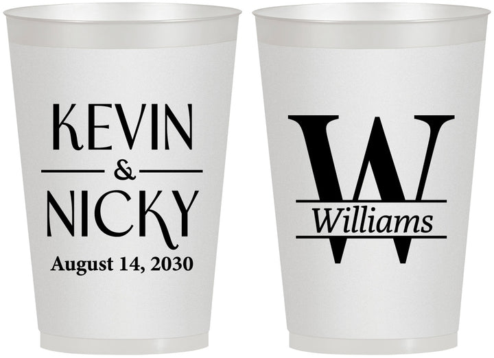 Personalized Wedding 12 oz Frosted Cups - Monogram | 806