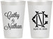 Personalized Wedding 12 oz Frosted Cups - Two Letter Monogram | 807