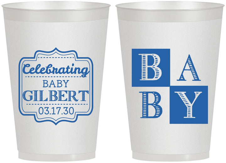 Personalized Baby Shower 12 oz Frosted Cups - Celebrating | 90029
