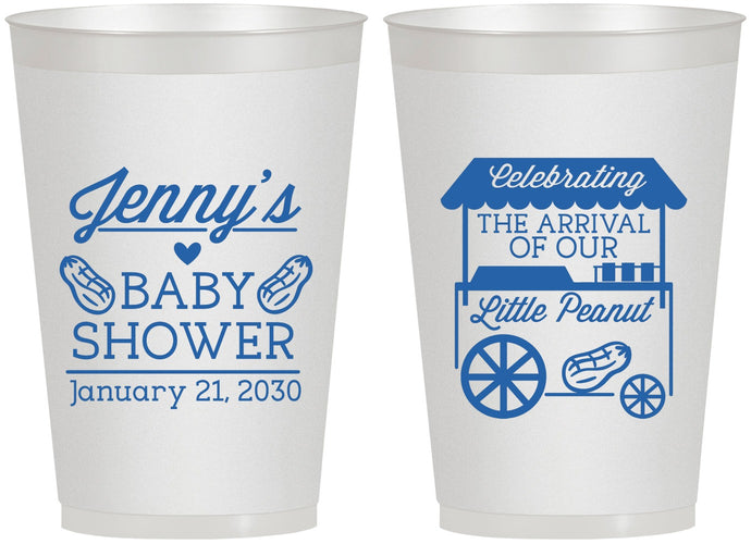 Personalized Baby Shower 12 oz Frosted Cups - Little Peanut | 90030