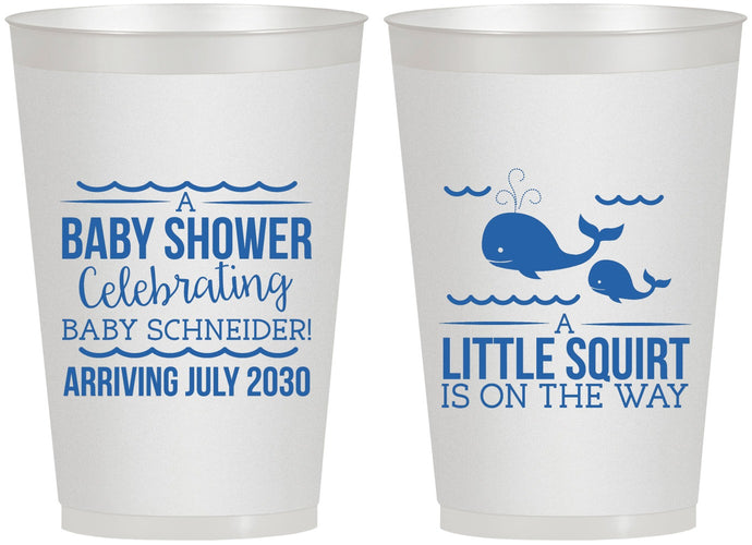 Personalized Baby Shower 12 oz Frosted Cups - Mermaid On Her Way | 90044