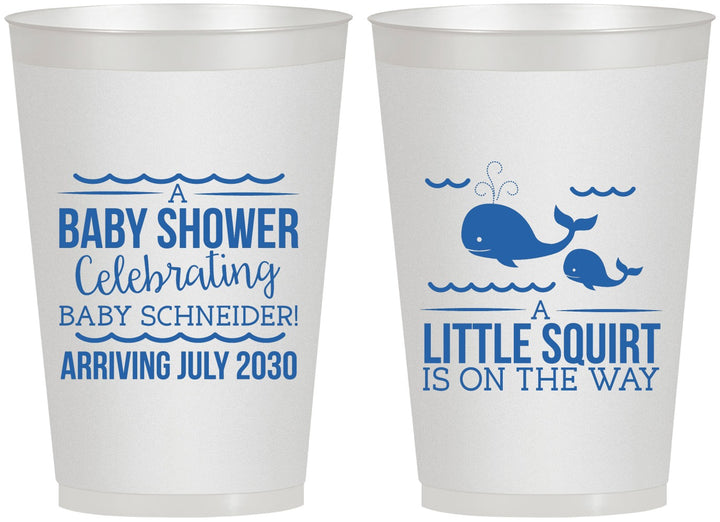 Personalized Baby Shower 12 oz Frosted Cups - Mermaid On Her Way | 90044