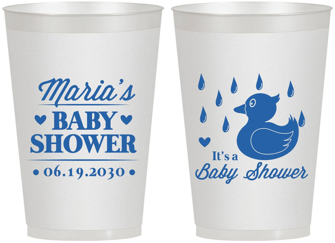 Personalized Baby Shower 12 oz Frosted Cups - Duckling | 90047