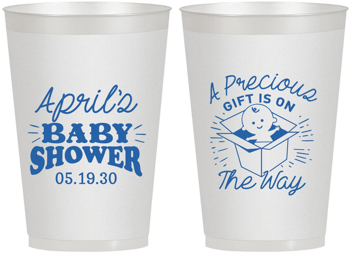 Personalized Baby Shower 12 oz Frosted Cups - Precious Gift | 90057