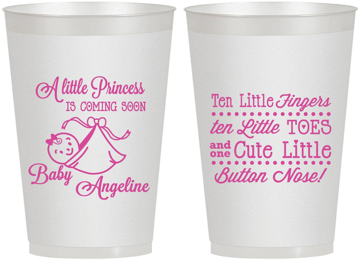 Personalized Baby Shower 12 oz Frosted Cups - Little Princess | 90066