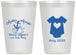 Personalized Baby Shower 12 oz Frosted Cups - Nautical Anchors Aweigh | 90083