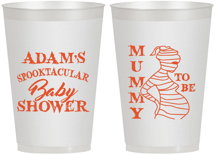 Personalized Baby Shower 12 oz Frosted Cups - Mummy To Be Halloween | 90087