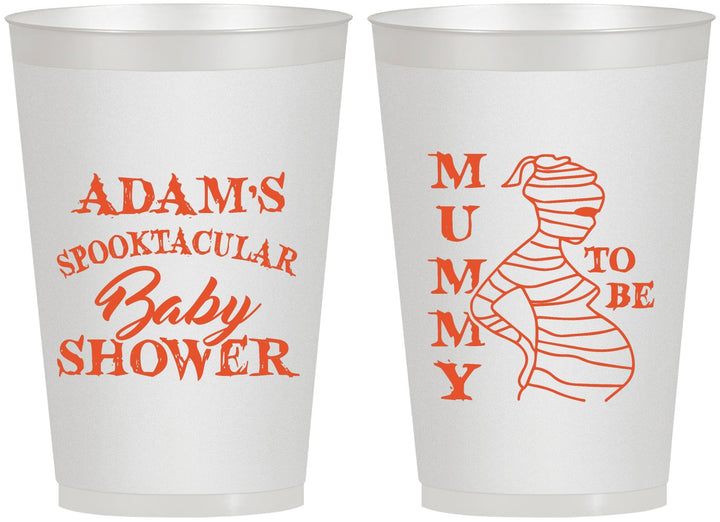 Personalized Baby Shower 12 oz Frosted Cups - Mummy To Be Halloween | 90087