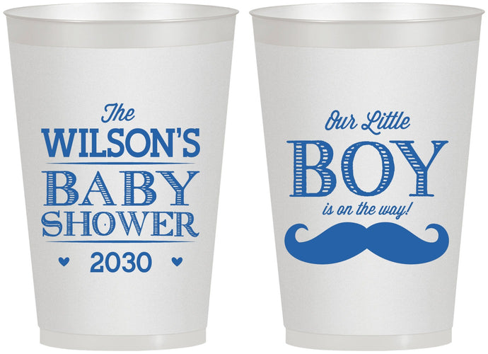 Personalized Baby Shower 12 oz Frosted Cups - Little Boy | 90092
