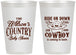 Personalized Baby Shower 12 oz Frosted Cups - Cowboy Coming To Town | 90105