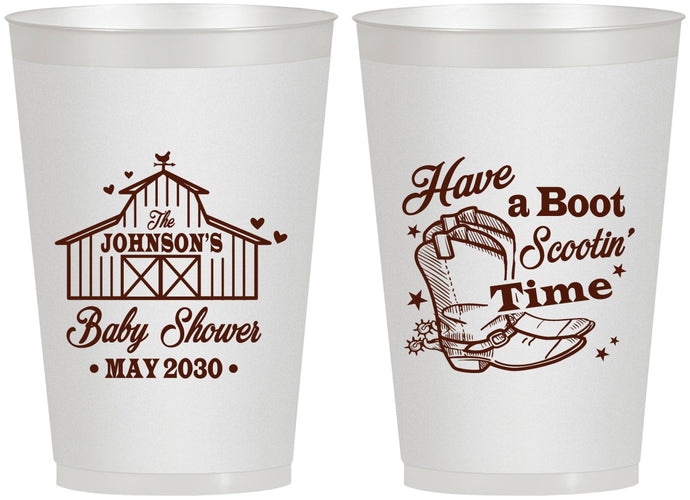 Personalized Baby Shower 12 oz Frosted Cups - Farm Country | 90107