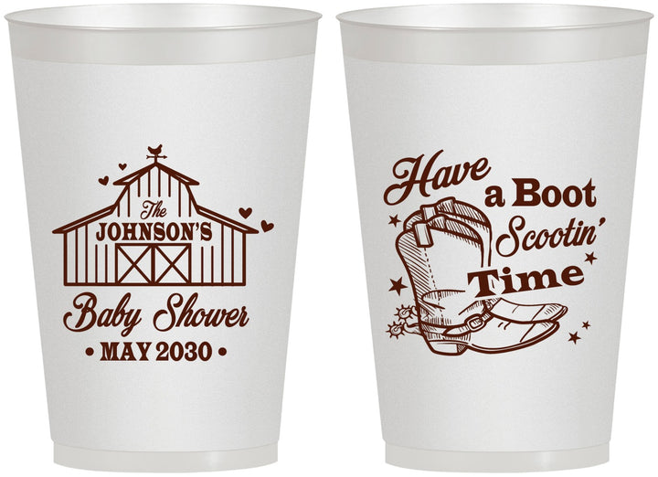 Personalized Baby Shower 12 oz Frosted Cups - Farm Country | 90107