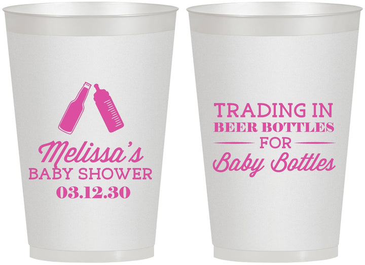 Personalized Baby Shower 12 oz Frosted Cups - Bottles | 90115