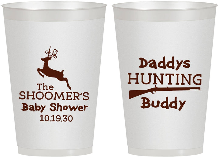 Personalized Baby Shower 12 oz Frosted Cups - Hunting Deer | 90118