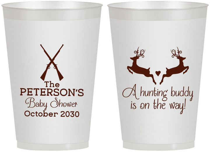 Personalized Baby Shower 12 oz Frosted Cups - Hunting Buddy | 90125