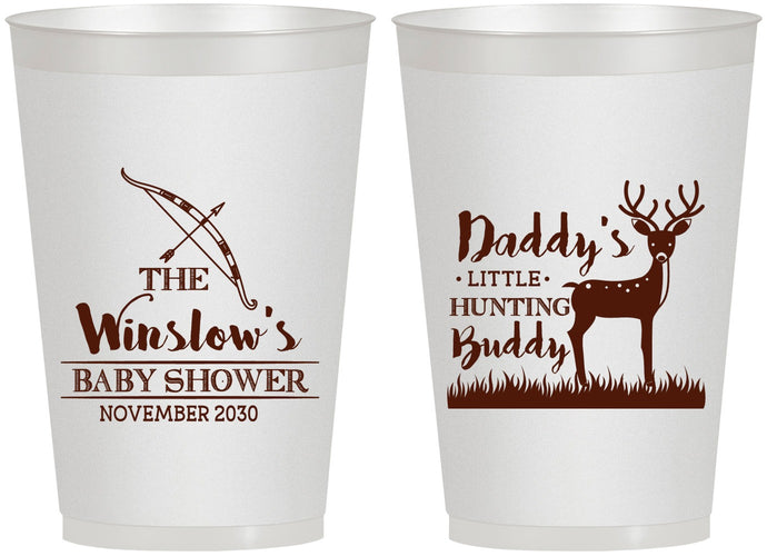Personalized Baby Shower 12 oz Frosted Cups - Hunting Buddy | 90127