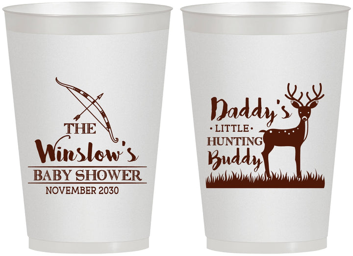 Personalized Baby Shower 12 oz Frosted Cups - Hunting Buddy | 90127