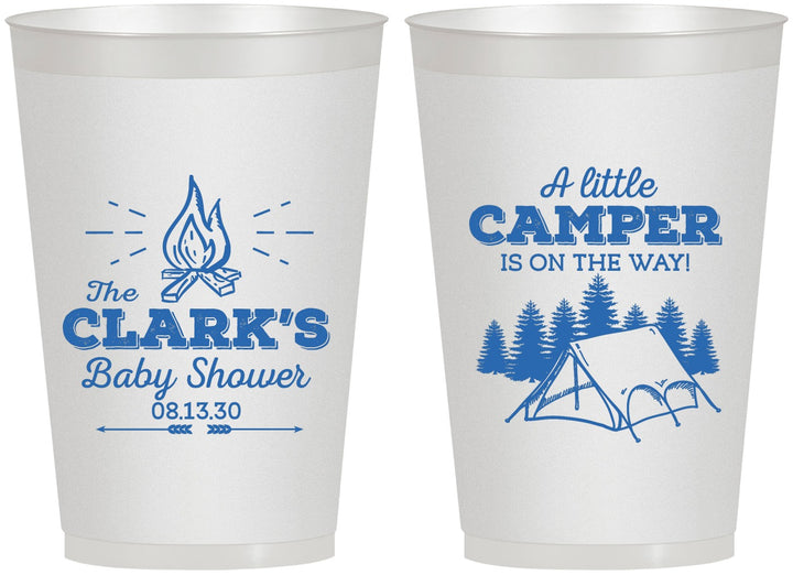 Personalized Baby Shower 12 oz Frosted Cups - Little Camper | 90129