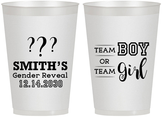 Personalized Baby Shower 12 oz Frosted Cups - Gender Reveal | 90150