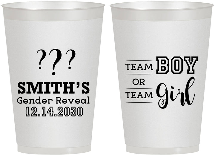 Personalized Baby Shower 12 oz Frosted Cups - Gender Reveal | 90150