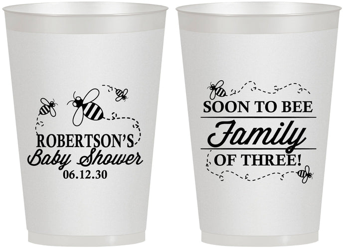 Personalized Baby Shower 12 oz Frosted Cups - Bee Family | 90155