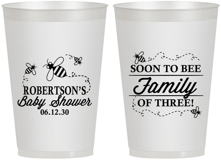 Personalized Baby Shower 12 oz Frosted Cups - Bee Family | 90155