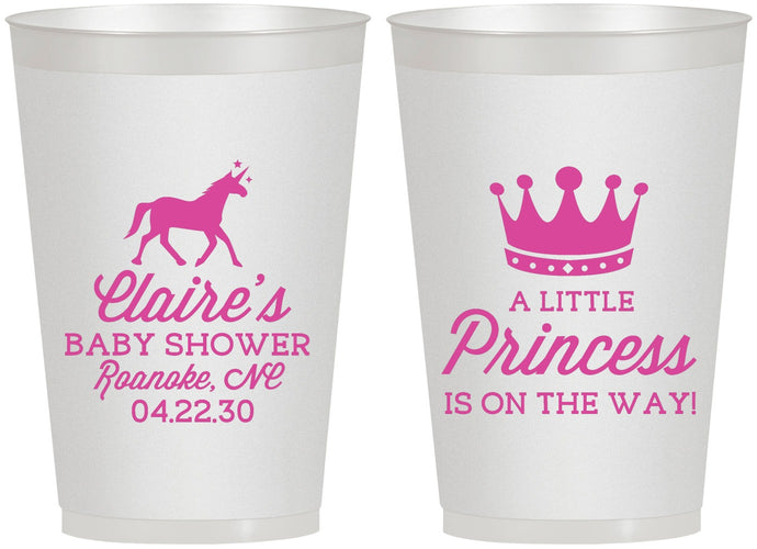 Personalized Baby Shower 12 oz Frosted Cups - Little Princess | 90174