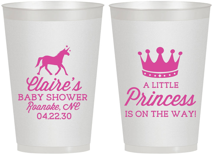 Personalized Baby Shower 12 oz Frosted Cups - Little Princess | 90174