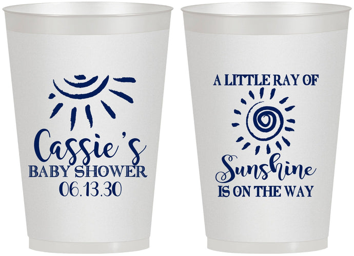 Personalized Baby Shower 12 oz Frosted Cups - Sunshine | 90179