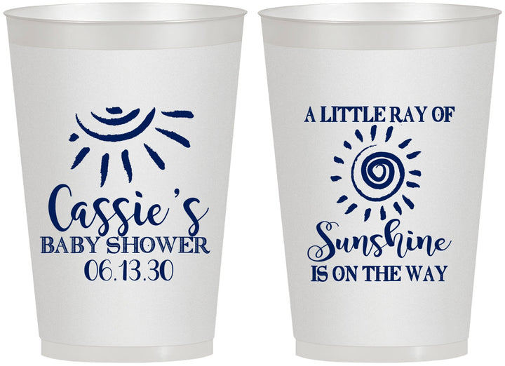 Personalized Baby Shower 12 oz Frosted Cups - Sunshine | 90179