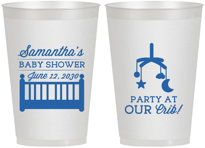 Personalized Baby Shower 12 oz Frosted Cups - Party At Our Crib | 90187
