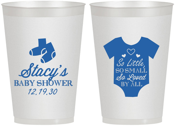 Personalized Baby Shower 12 oz Frosted Cups - Loved By All | 90188