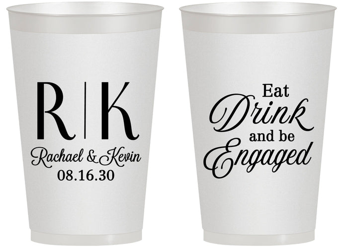 Personalized Engagement 14 oz Frosted Cups - Eat Drink Be Engaged | 10000