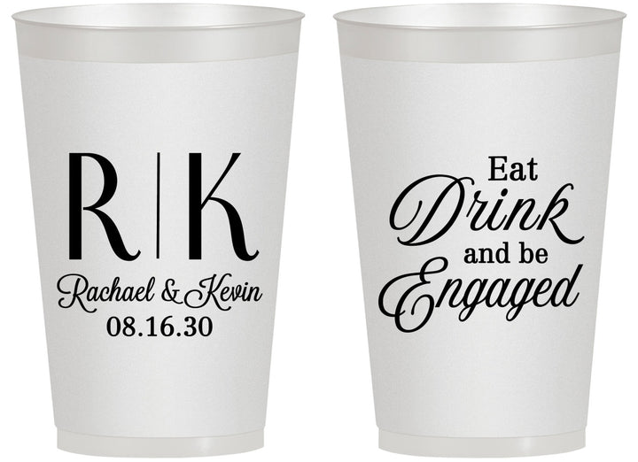 Personalized Engagement 14 oz Frosted Cups - Eat Drink Be Engaged | 10000