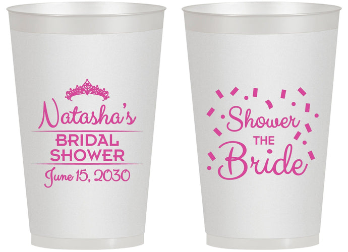 Personalized Bridal Shower 14 oz Frosted Cups - Shower The Bride | 100001
