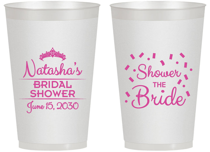 Personalized Bridal Shower 14 oz Frosted Cups - Shower The Bride | 100001