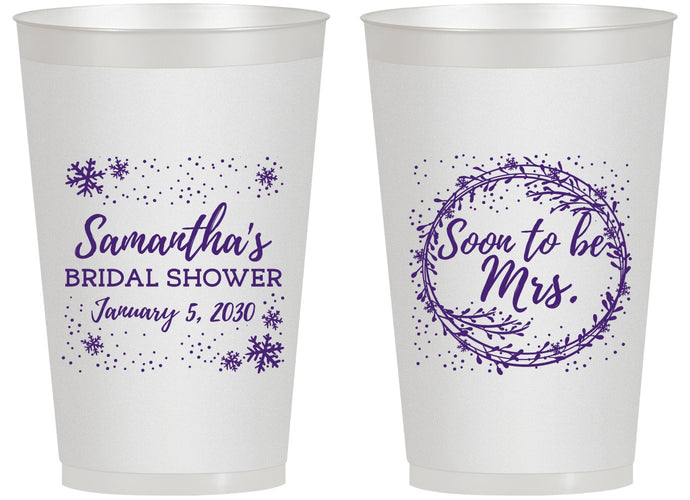 Personalized Bridal Shower 14 oz Frosted Cups - Soon To Be Mrs | 100004