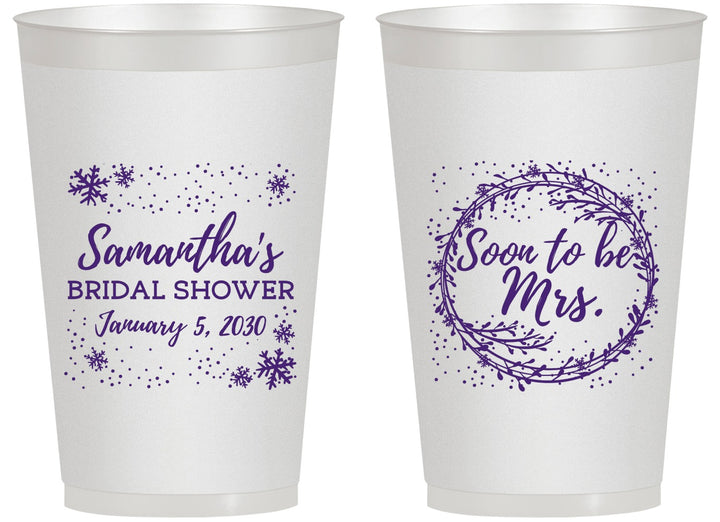 Personalized Bridal Shower 14 oz Frosted Cups - Soon To Be Mrs | 100004