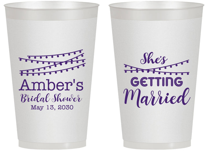 Personalized Bridal Shower 14 oz Frosted Cups - She's Getting Married | 100008