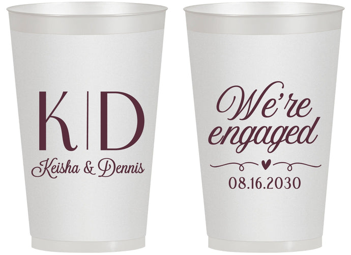 Personalized Engagement 14 oz Frosted Cups - We Are Engaged | 10001