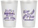 Personalized Bridal Shower 14 oz Frosted Cups - Kiss The Miss Goodbye | 100010