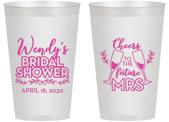 Personalized Bridal Shower 14 oz Frosted Cups - Future Mrs | 100011
