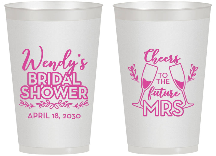 Personalized Bridal Shower 14 oz Frosted Cups - Future Mrs | 100011