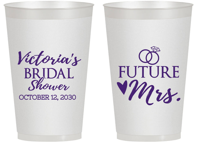 Personalized Bridal Shower 14 oz Frosted Cups - Future Mrs | 100012