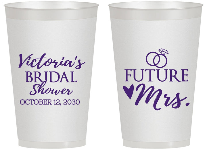 Personalized Bridal Shower 14 oz Frosted Cups - Future Mrs | 100012