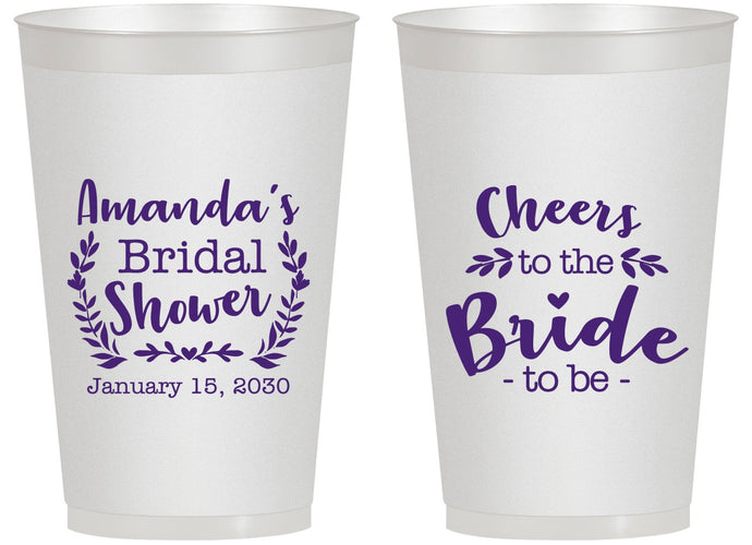 Personalized Bridal Shower 14 oz Frosted Cups - Cheers To The Bride | 100014