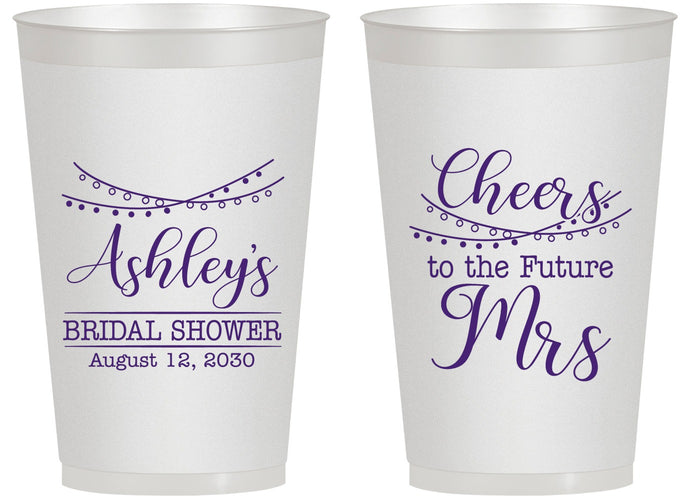 Personalized Bridal Shower 14 oz Frosted Cups - Future Mrs | 100018